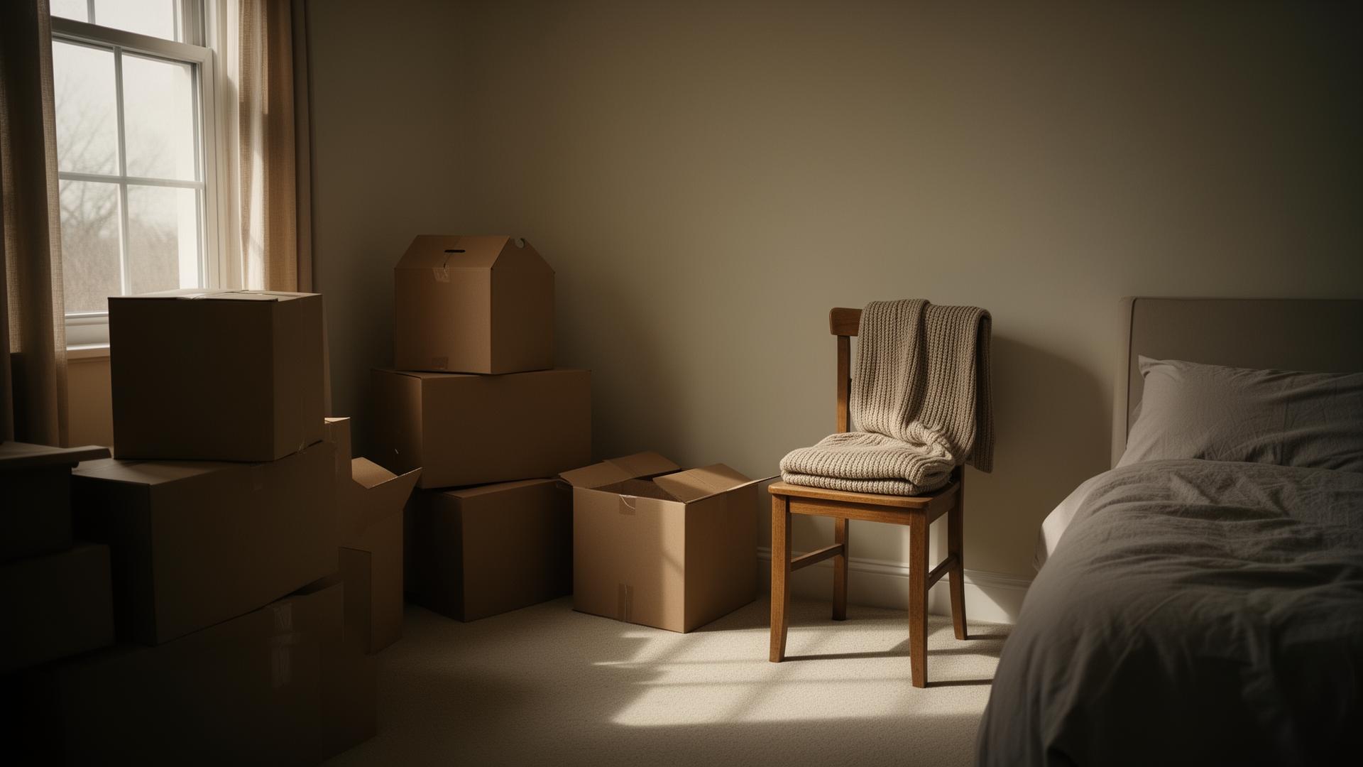 An empty corner of a sunlit room